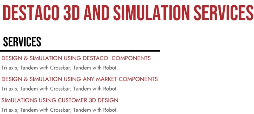 DESTACO's SiMPLE 3D and simulation services